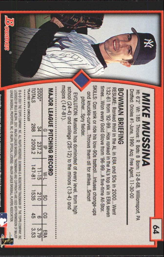 2001 Bowman Baseball "Gold" Parallel Cards - Picture 43 of 156
