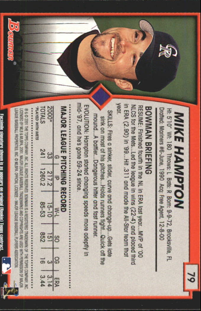 2001 Bowman Baseball "Gold" Parallel Cards - Picture 49 of 156