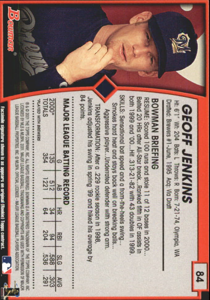 2001 Bowman Baseball "Gold" Parallel Cards - Picture 55 of 156