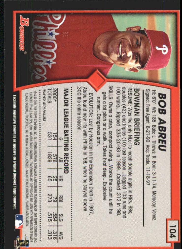 2001 Bowman Baseball "Gold" Parallel Cards - Picture 63 of 156