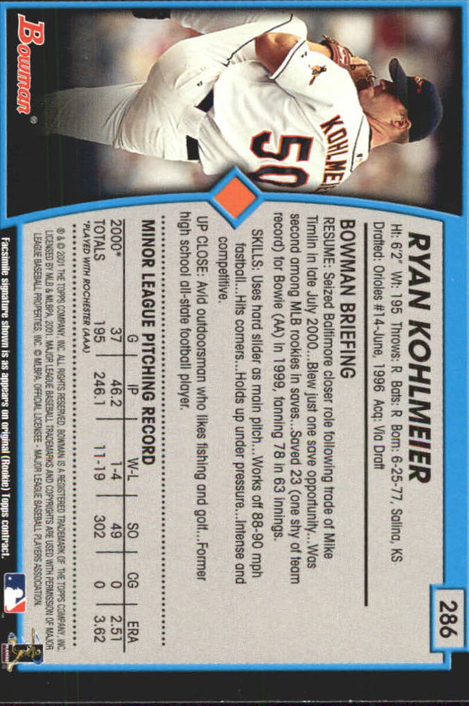 B3193- 2001 Bowman Gold Baseball Card #s 251-440 -You Pick- 15+ FREE US SHIP - Picture 56 of 312
