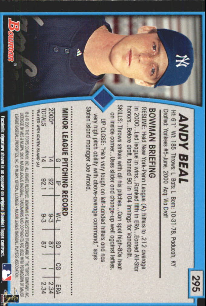 B3193- 2001 Bowman Gold Baseball Card #s 251-440 -You Pick- 15+ FREE US SHIP - Picture 70 of 312