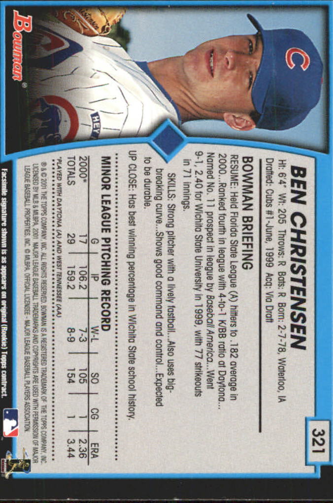 B3193- 2001 Bowman Gold Baseball Card #s 251-440 -You Pick- 15+ FREE US SHIP - Picture 112 of 312