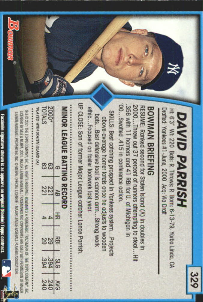 B3193- 2001 Bowman Gold Baseball Card #s 251-440 -You Pick- 15+ FREE US SHIP - Picture 126 of 312