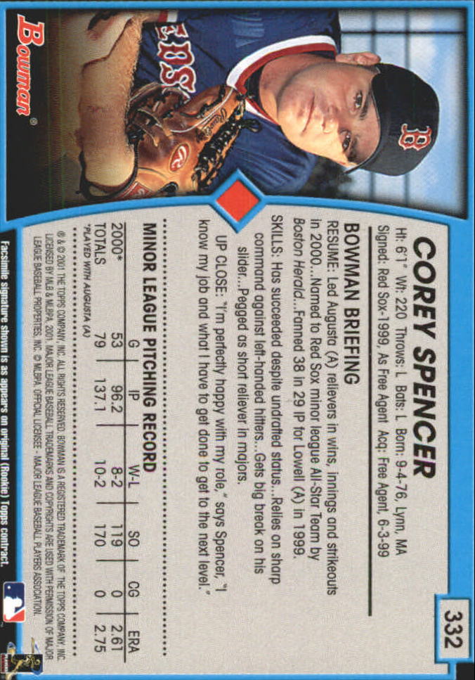 2001 Bowman Baseball "Gold" Parallel Cards - Picture 138 of 156