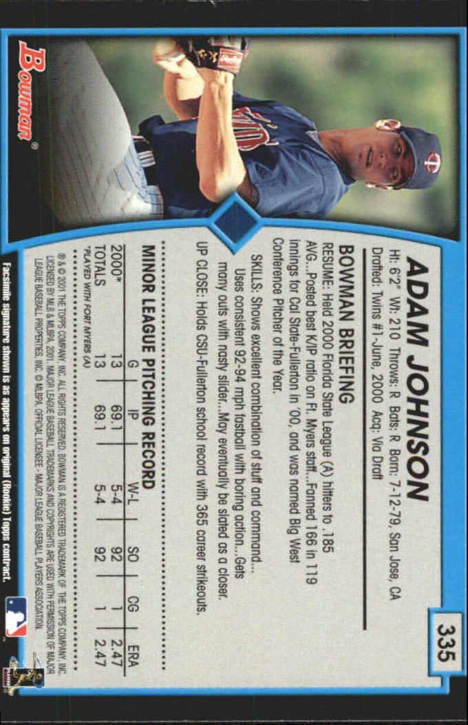 B3193- 2001 Bowman Gold Baseball Card #s 251-440 -You Pick- 15+ FREE US SHIP - Picture 134 of 312