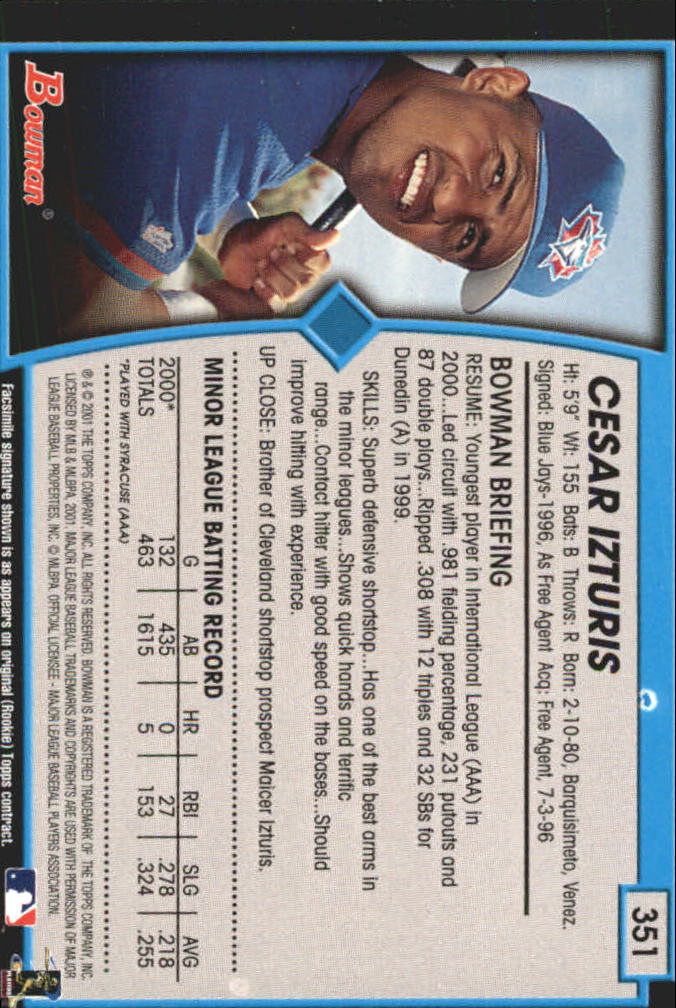 B3193- 2001 Bowman Gold Baseball Card #s 251-440 -You Pick- 15+ FREE US SHIP - Picture 162 of 312