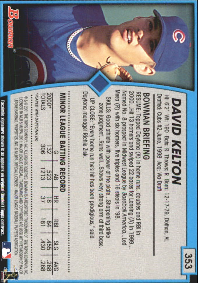 B3193- 2001 Bowman Gold Baseball Card #s 251-440 -You Pick- 15+ FREE US SHIP - Picture 166 of 312