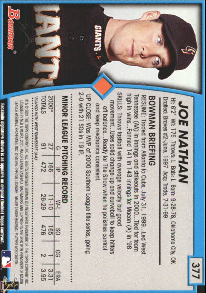 B3193- 2001 Bowman Gold Baseball Card #s 251-440 -You Pick- 15+ FREE US SHIP - Picture 208 of 312