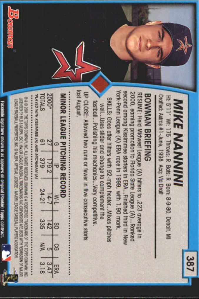 B3193- 2001 Bowman Gold Baseball Card #s 251-440 -You Pick- 15+ FREE US SHIP - Picture 222 of 312