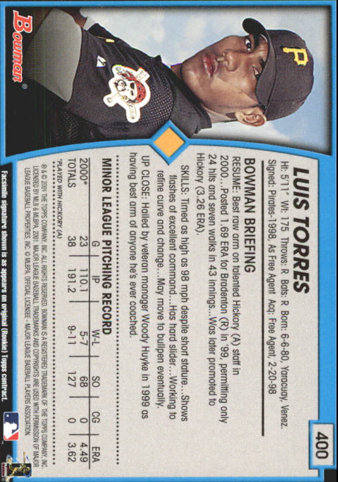 B3193- 2001 Bowman Gold Baseball Card #s 251-440 -You Pick- 15+ FREE US SHIP - Picture 242 of 312