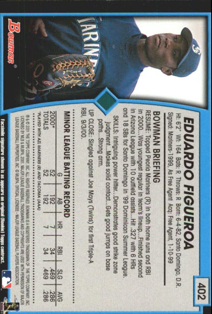 B3193- 2001 Bowman Gold Baseball Card #s 251-440 -You Pick- 15+ FREE US SHIP - Picture 244 of 312