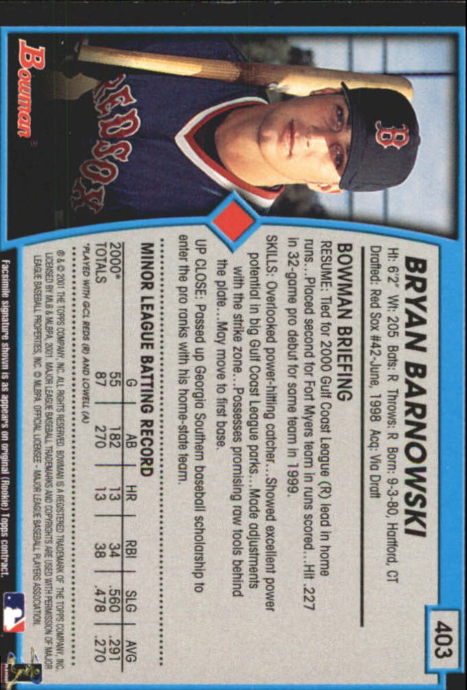 B3193- 2001 Bowman Gold Baseball Card #s 251-440 -You Pick- 15+ FREE US SHIP - Picture 246 of 312