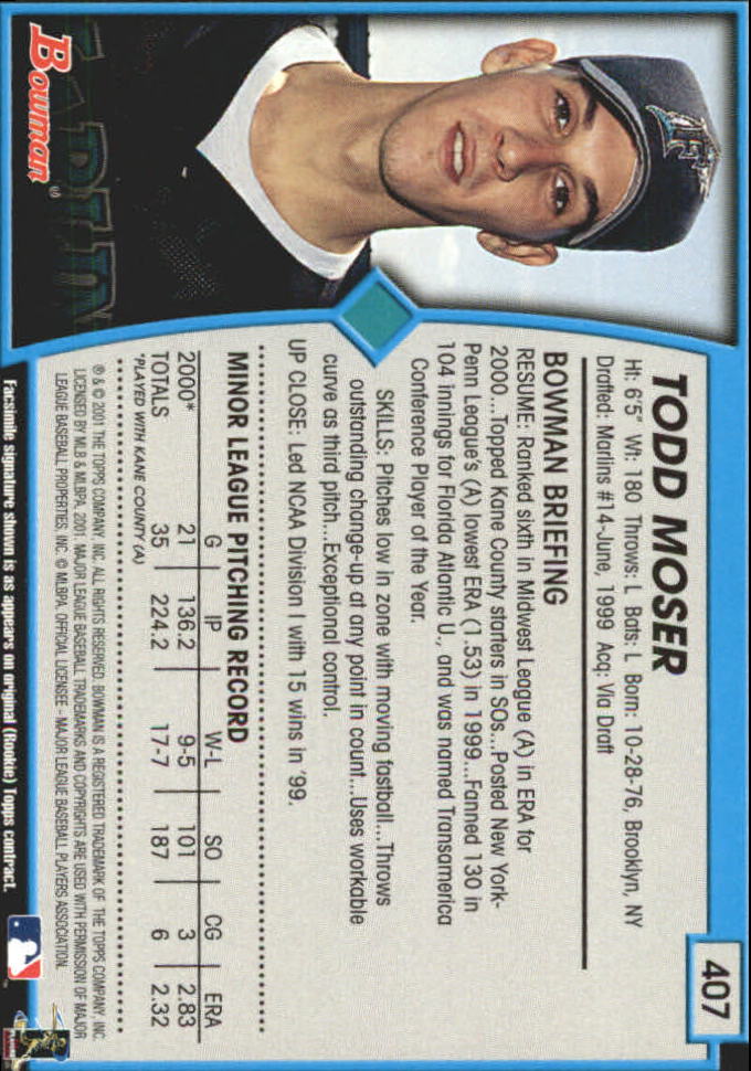 B3193- 2001 Bowman Gold Baseball Card #s 251-440 -You Pick- 15+ FREE US SHIP - Picture 254 of 312