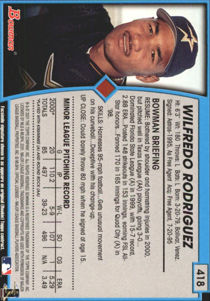 B3193- 2001 Bowman Gold Baseball Card #s 251-440 -You Pick- 15+ FREE US SHIP - Picture 276 of 312
