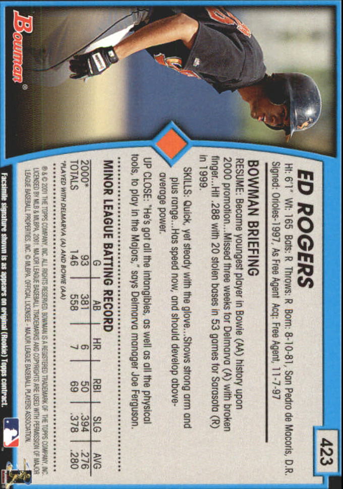 B3193- 2001 Bowman Gold Baseball Card #s 251-440 -You Pick- 15+ FREE US SHIP - Picture 286 of 312