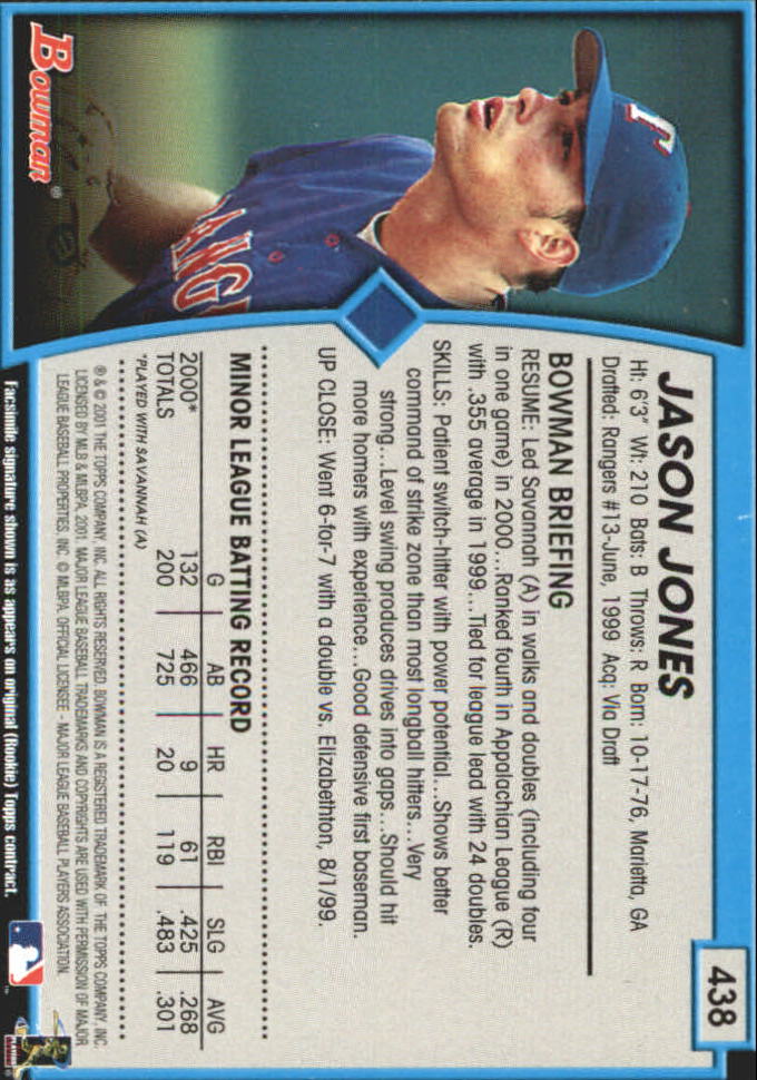 B3193- 2001 Bowman Gold Baseball Card #s 251-440 -You Pick- 15+ FREE US SHIP - Picture 308 of 312