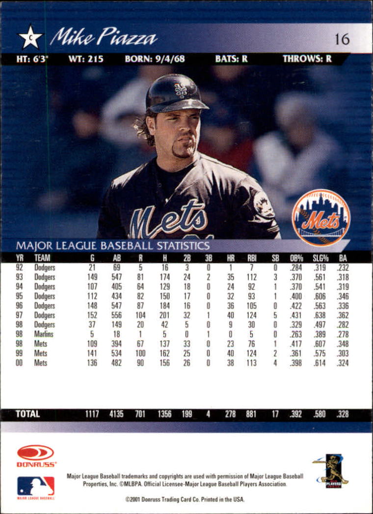 A8497- 2001 Donruss Baseball Karten 1-150 + Einsätze -du Pick- 15 + Free US - Bild 31 von 398
