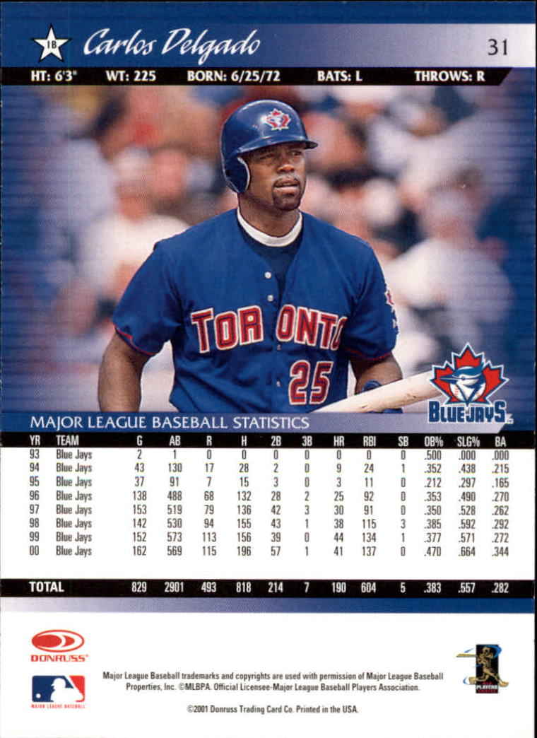 A8497- 2001 Donruss Baseball Karten 1-150 + Einsätze -du Pick- 15 + Free US - Bild 61 von 398