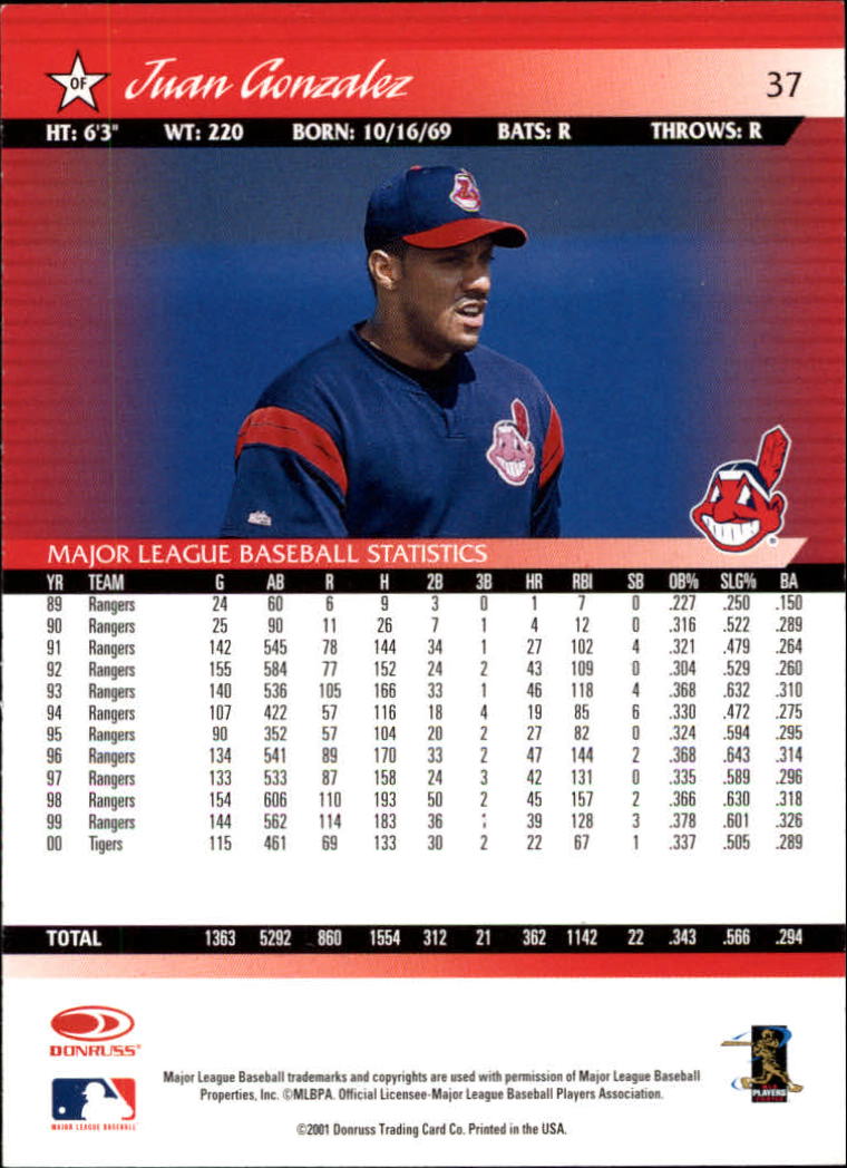 A8497- 2001 Donruss Baseball Karten 1-150 + Einsätze -du Pick- 15 + Free US - Bild 73 von 398