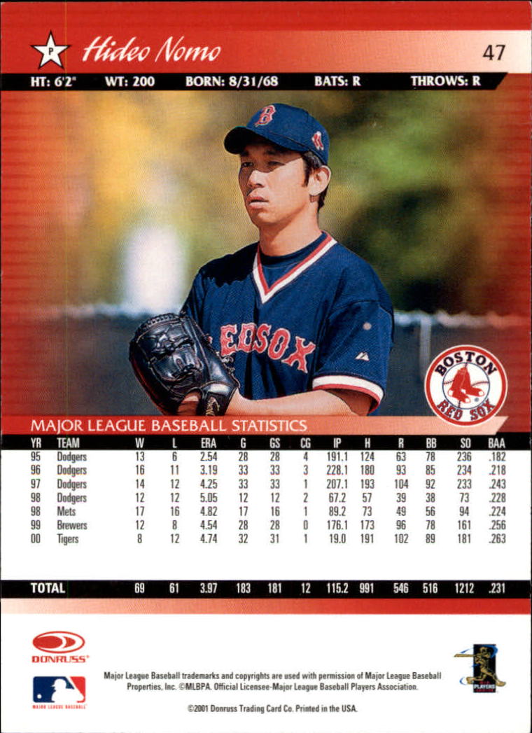 A8497- 2001 Donruss Baseball Karten 1-150 + Einsätze -du Pick- 15 + Free US - Bild 93 von 398