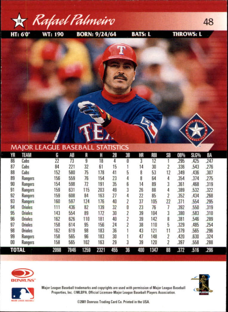 A8497- 2001 Donruss Baseball Karten 1-150 + Einsätze -du Pick- 15 + Free US - Bild 95 von 398