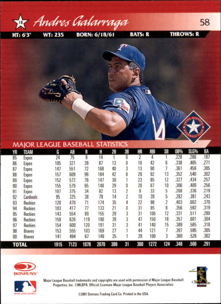 A8497- 2001 Donruss Baseball Karten 1-150 + Einsätze -du Pick- 15 + Free US - Bild 113 von 398