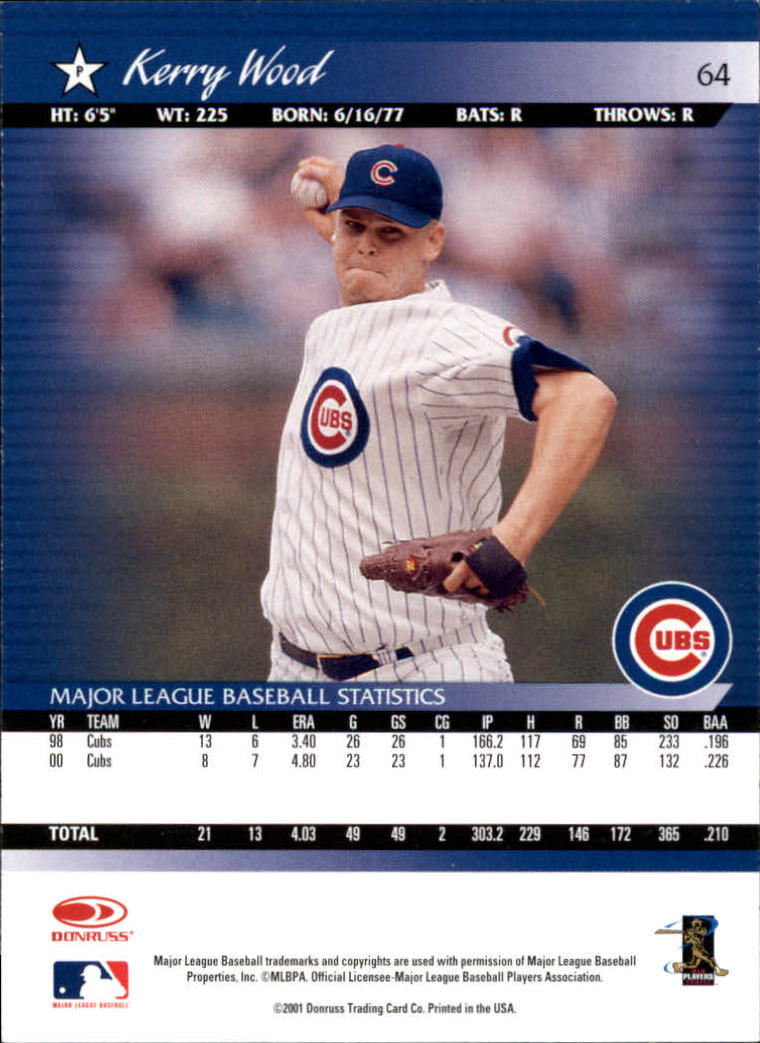 A8497- 2001 Donruss Baseball Karten 1-150 + Einsätze -du Pick- 15 + Free US - Bild 125 von 398