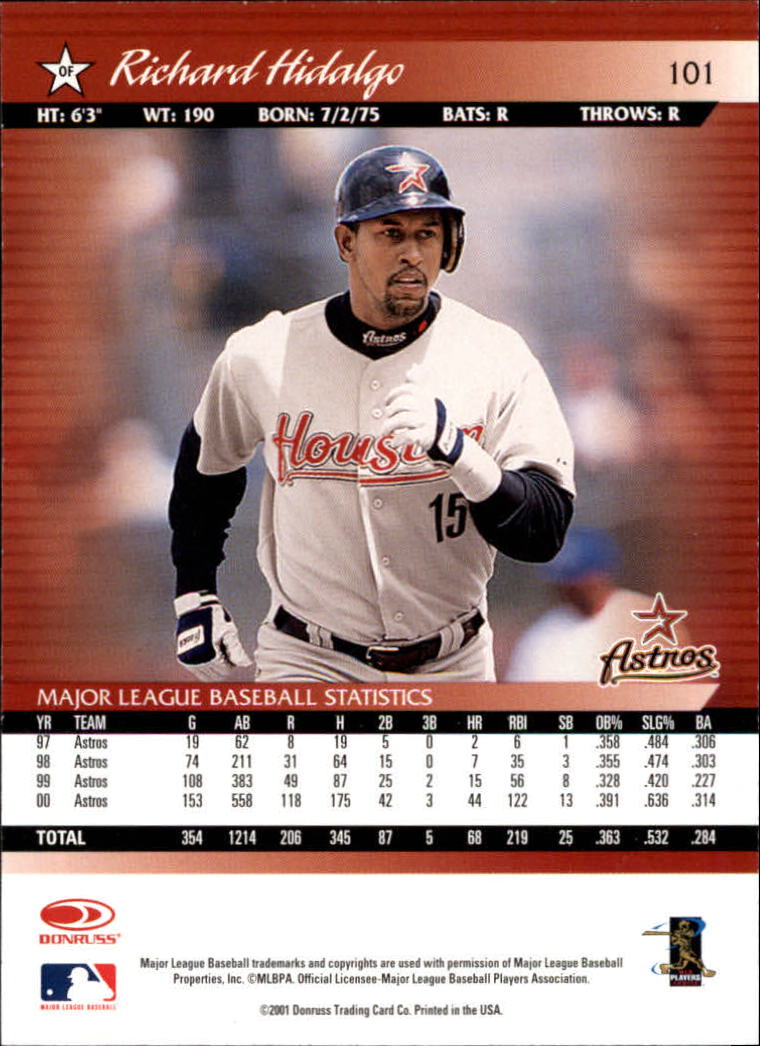 A8497- 2001 Donruss Baseball Karten 1-150 + Einsätze -du Pick- 15 + Free US - Bild 197 von 398
