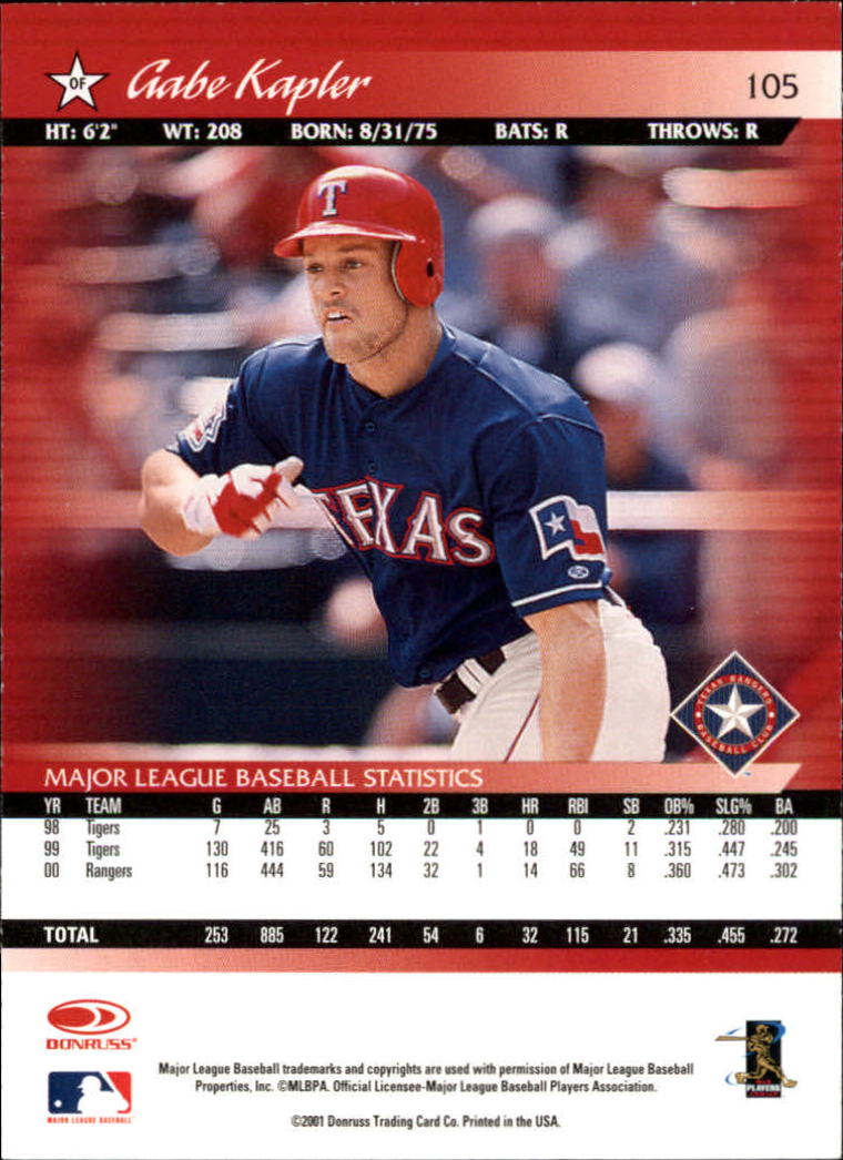 A8497- 2001 Donruss Baseball Karten 1-150 + Einsätze -du Pick- 15 + Free US - Bild 205 von 398