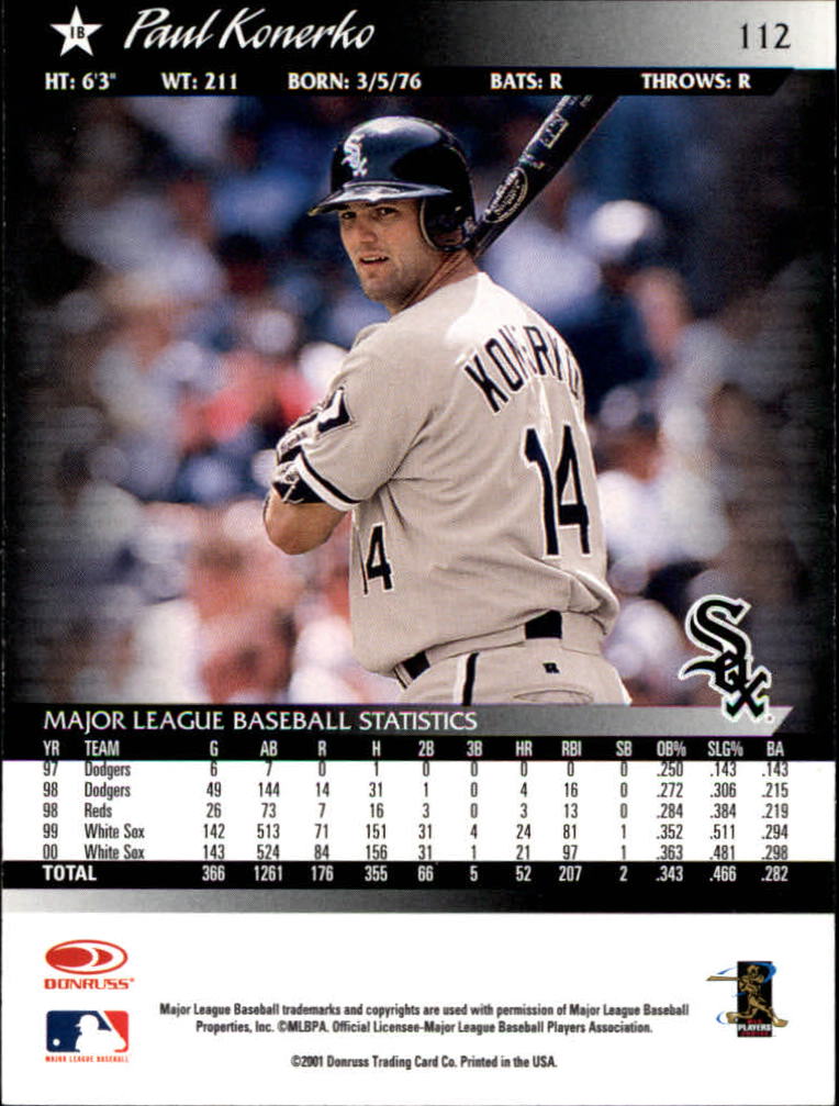 A8497- 2001 Donruss Baseball Karten 1-150 + Einsätze -du Pick- 15 + Free US - Bild 219 von 398