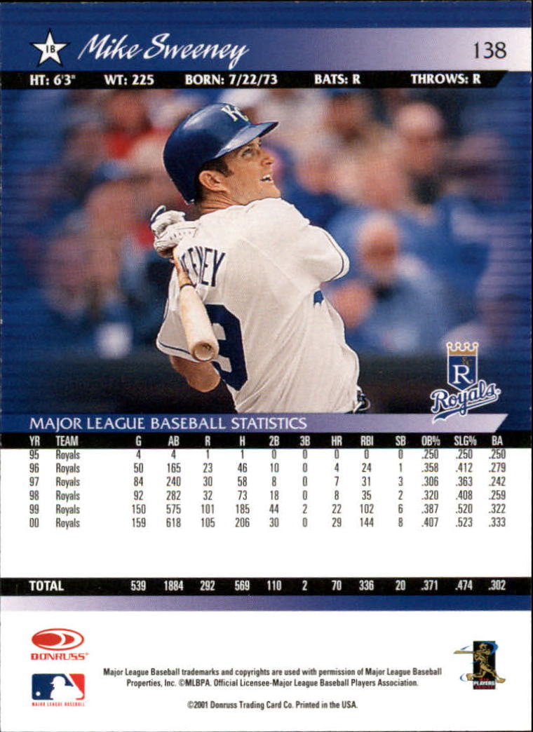A8497- 2001 Donruss Baseball Karten 1-150 + Einsätze -du Pick- 15 + Free US - Bild 269 von 398