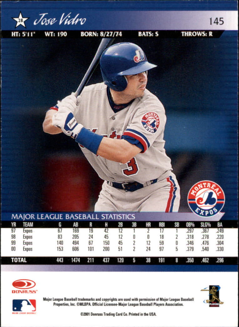 A8497- 2001 Donruss Baseball Karten 1-150 + Einsätze -du Pick- 15 + Free US - Bild 283 von 398
