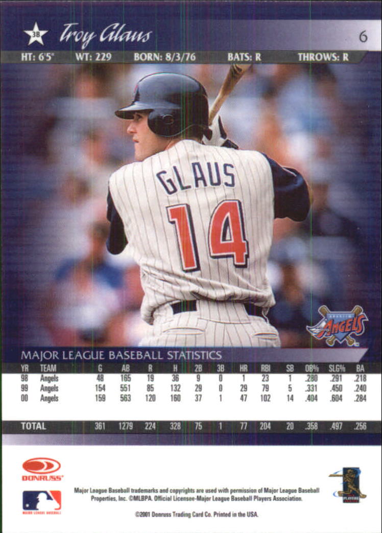 2001 Donruss Baseball's Best Silver #6 Troy Glaus back image