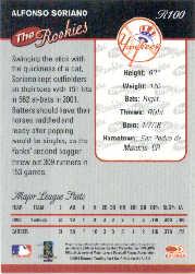 2001 Donruss Baseball's Best Silver Rookies #R100 Alfonso Soriano UPD back image