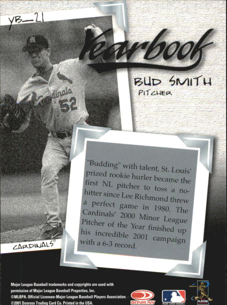 2001 Donruss Class of 2001 Yearbook #YB21 Bud Smith back image