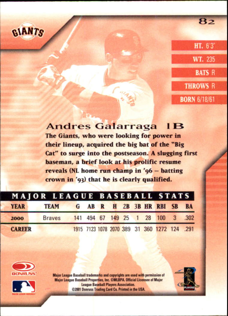 2001 Donruss Signature Series - #82 Andres Galarraga