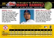 2001 eTopps #105 Manny Ramirez Sox/1074 back image