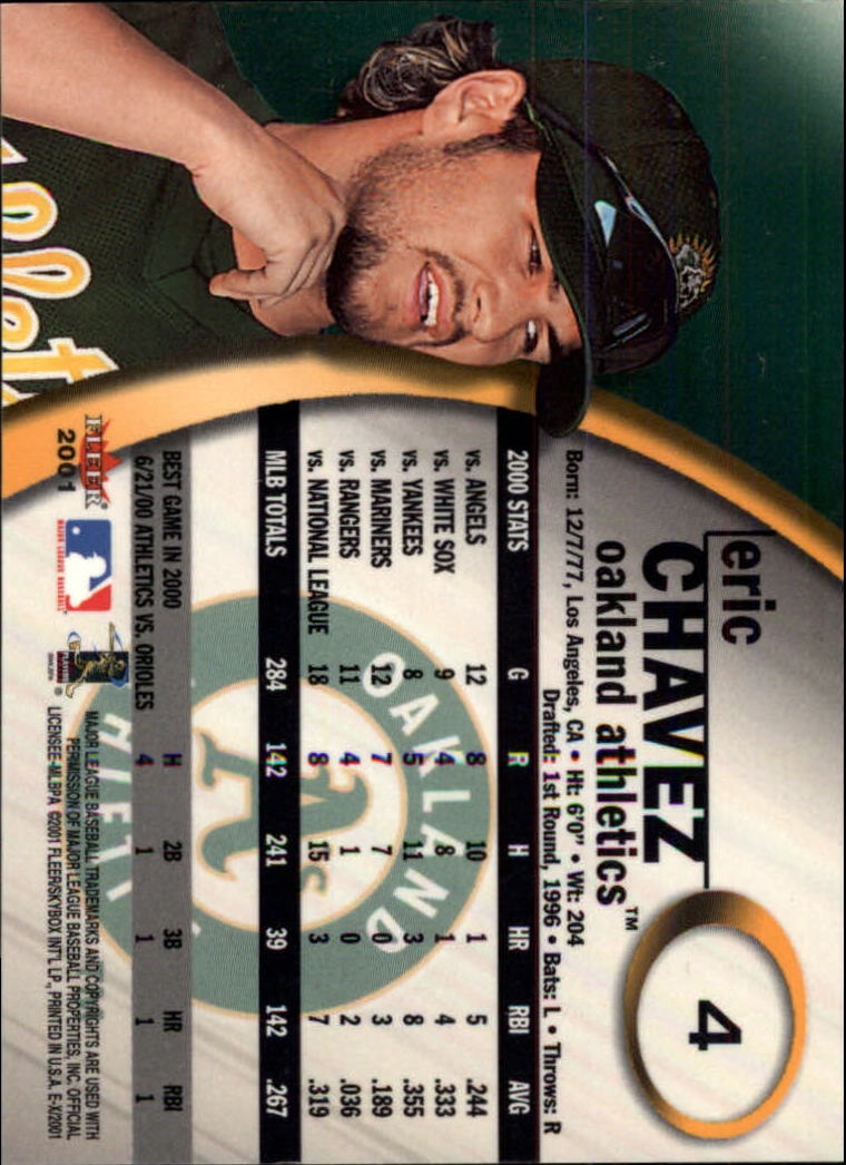 2001 E-X #4 Eric Chavez back image