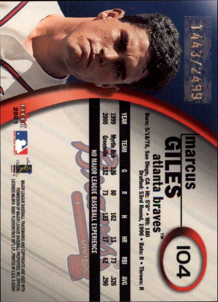 2001 E-X Baseball "Main Set" Cards - Picture 207 of 231