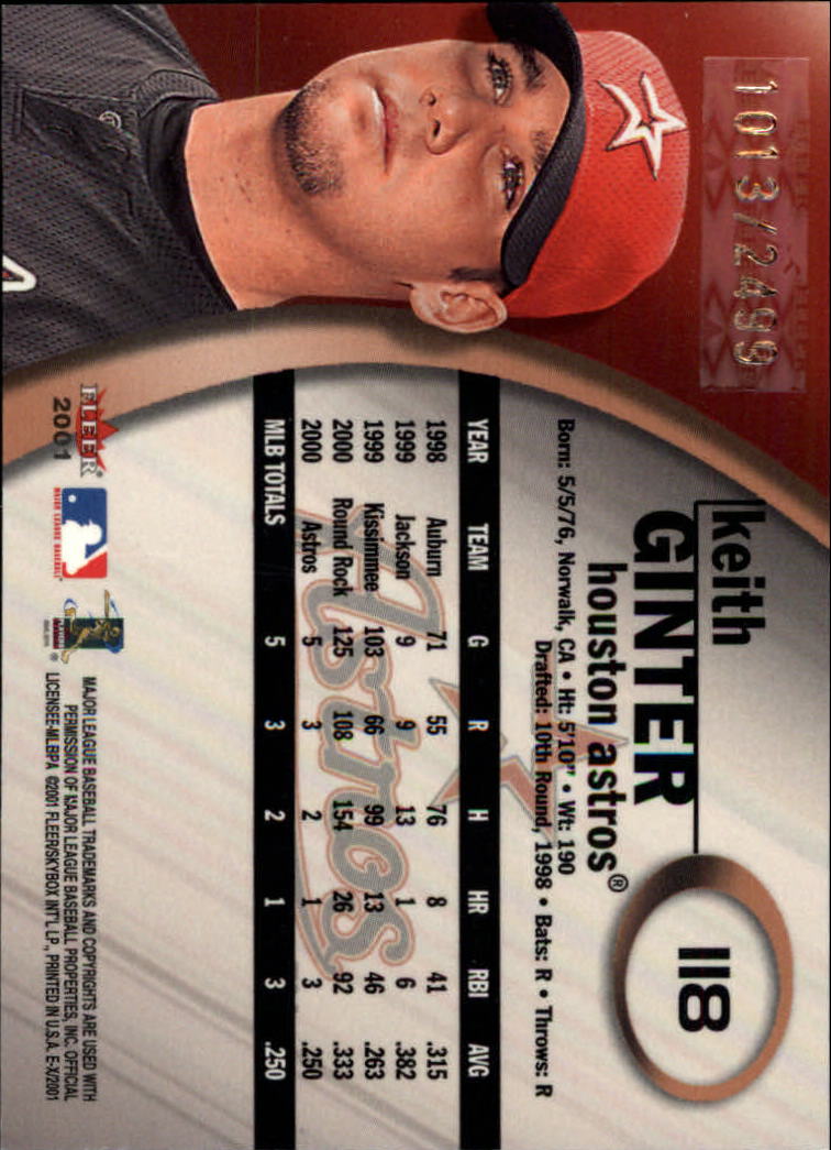 2001 E-X Baseball "Main Set" Cards - Picture 219 of 231