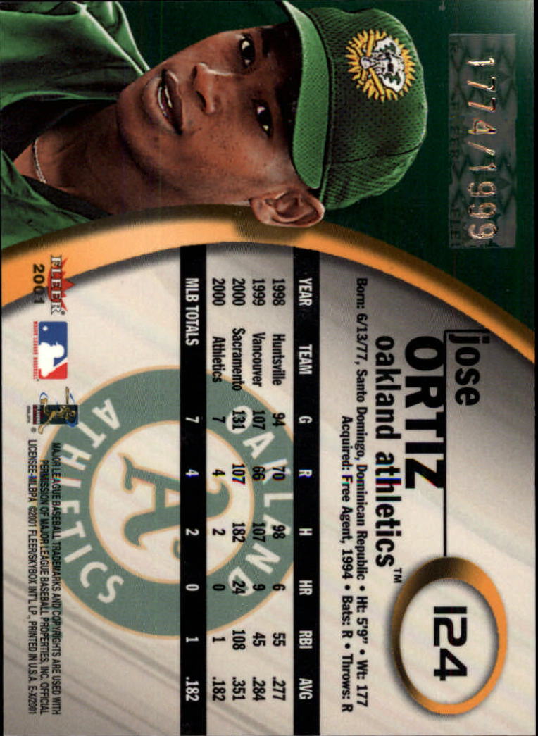 2001 E-X Baseball "Main Set" Cards - Picture 225 of 231
