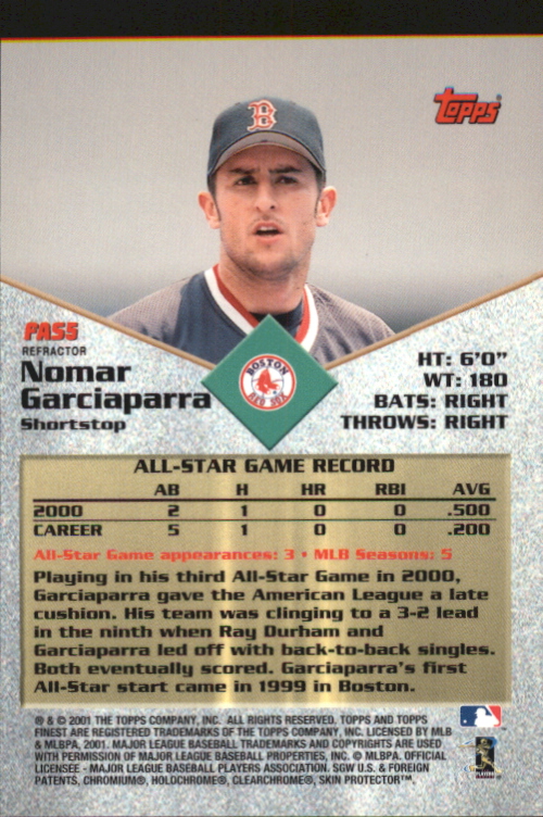 2001 Finest All-Stars #FAS5 Nomar Garciaparra back image
