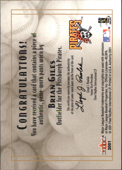 Sports Card Back
