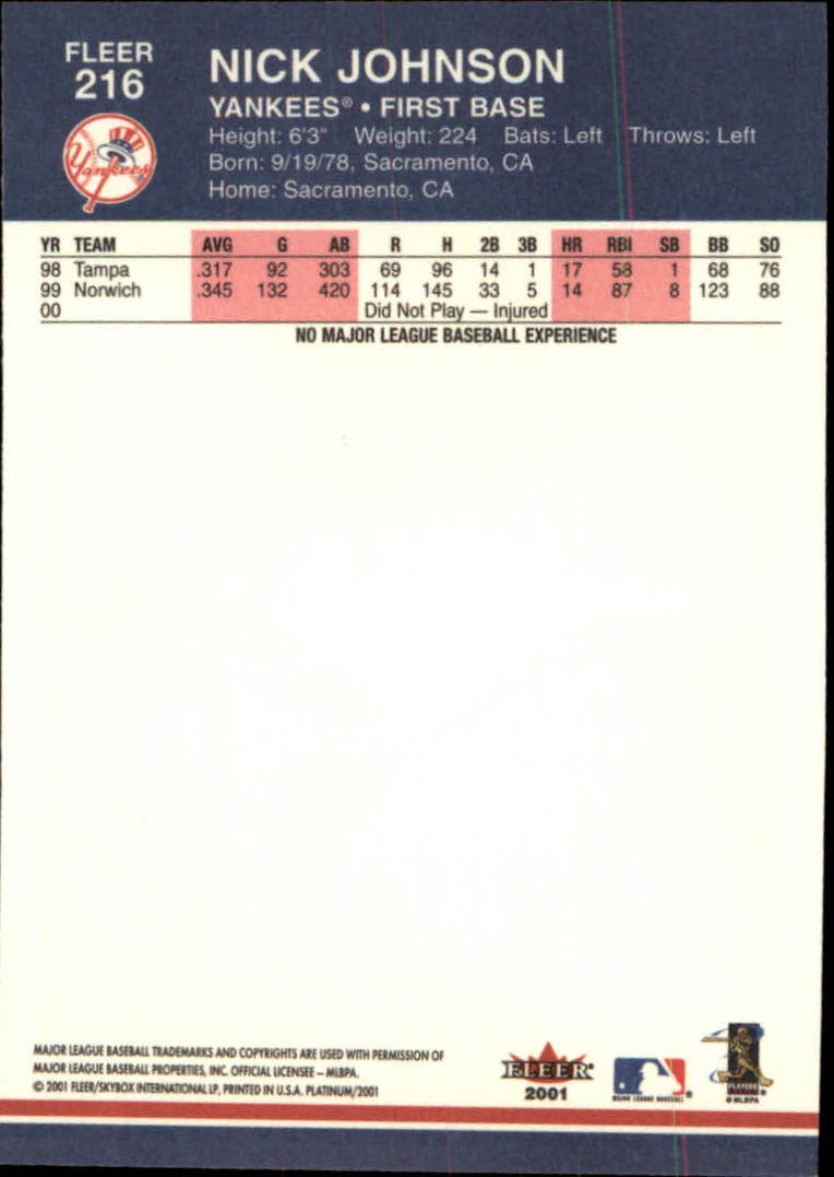 A1674- 2001 Fleer Platinum BB Cards 1-250 +Rookies -You Pick- 15+ FREE US SHIP - Picture 433 of 501