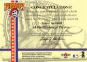 2001 Fleer Platinum National Patch Time #30 Jason Kendall S1 back image