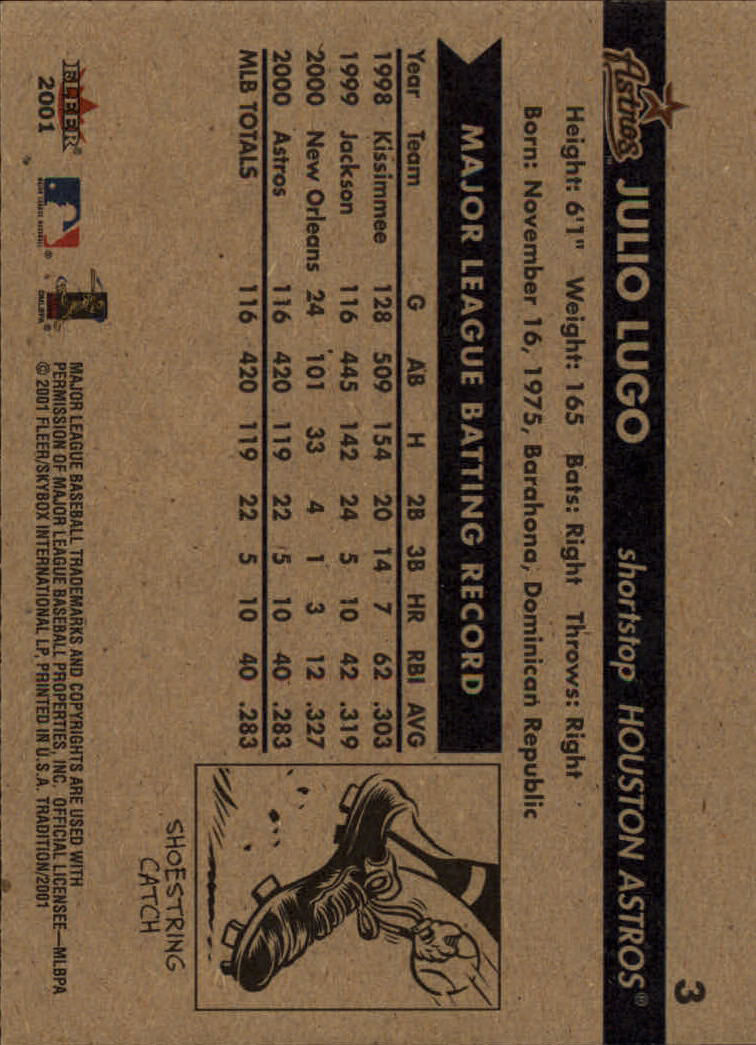 A2341- 2001 Fleer Tradition Baseball Card #s 1-250 -You Pick- 15+ FREE US SHIP - Picture 7 of 475