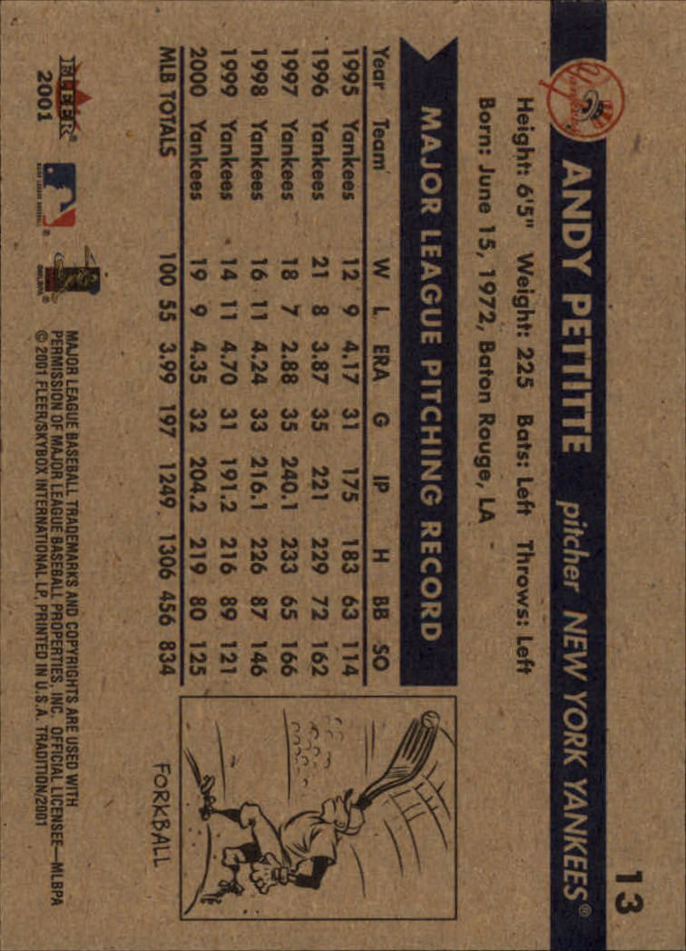 A2341- 2001 Fleer Tradition Baseball Card #s 1-250 -You Pick- 15+ FREE US SHIP - Picture 23 of 475