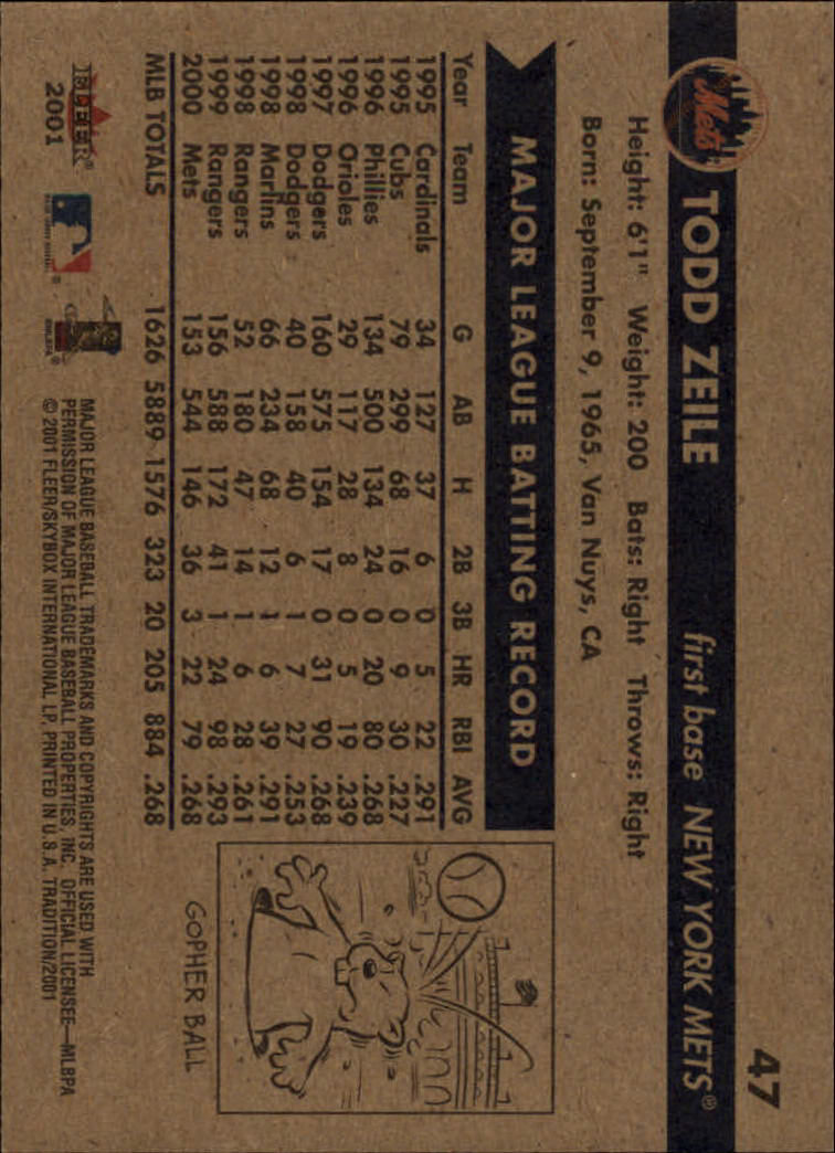 A2341- 2001 Fleer Tradition Baseball Card #s 1-250 -You Pick- 15+ FREE US SHIP - Picture 91 of 475