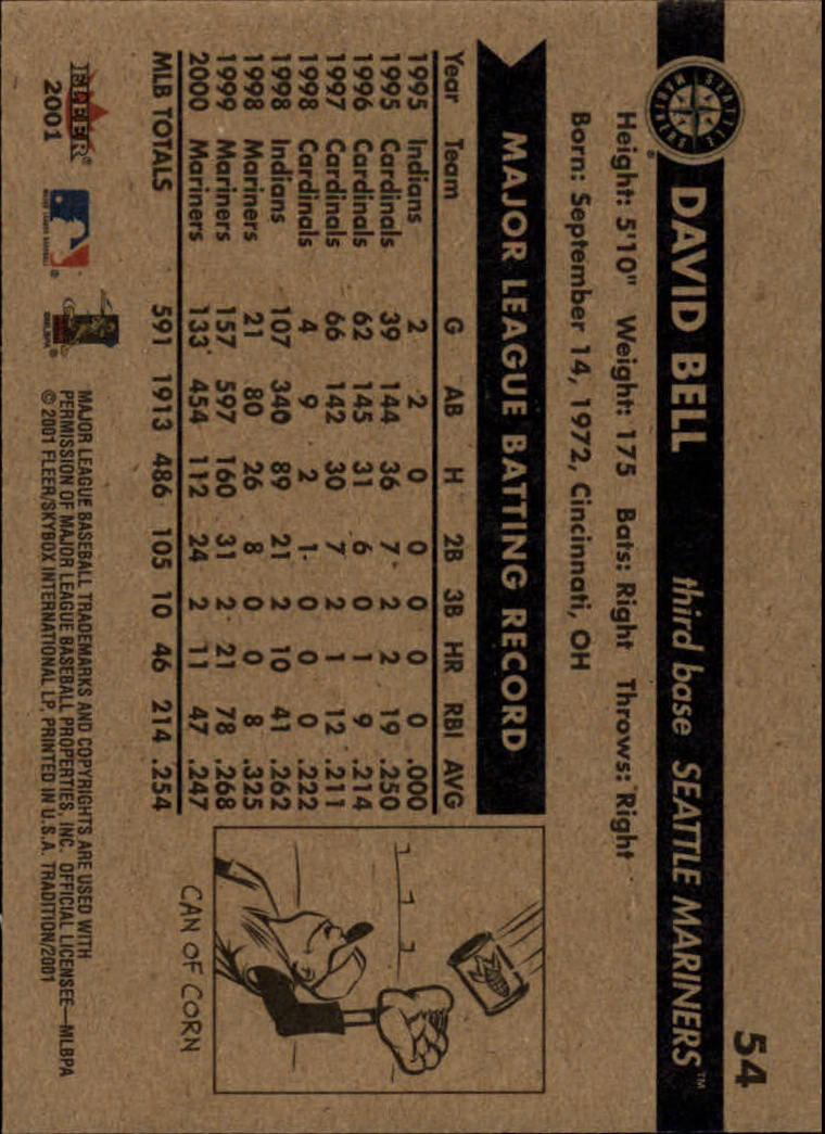 A2341- 2001 Fleer Tradition Baseball Card #s 1-250 -You Pick- 15+ FREE US SHIP - Picture 103 of 475
